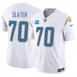 Men Los Angeles Chargers  70 Rashawn Slater White 2026 F U S E  2 Star C Patch Vapor Limited Stitched Football Jersey