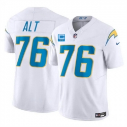 Men Los Angeles Chargers  76 Joe Alt White 2026 F U S E  2 Star C Patch Vapor Limited Stitched Football Jersey