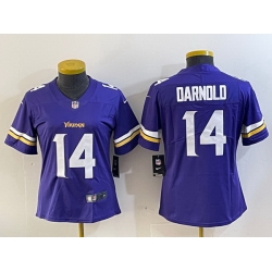 Women Minnesota Vikings 14 Sam Darnold Purple Vapor Untouchable Limited Stitched Jersey