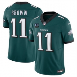 Men Philadelphia Eagles 11 A J  Brown Green 2025 F U S E  With 3 Star C Patch Vapor Untouchable Limited Stitched Football Jersey Men Philadelphia Eagles 11 A J  Brown Green 2025 F U S E  With 3 Star C Patch Vapor Untouchable Limited Stitched Football Jersey