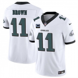 Men Philadelphia Eagles 11 A J  Brown White 2025 F U S E  With 3 Star C Patch Vapor Untouchable Limited Stitched Football Jersey Men Philadelphia Eagles 11 A J  Brown White 2025 F U S E  With 3 Star C Patch Vapor Untouchable Limited Stitched Football Jersey