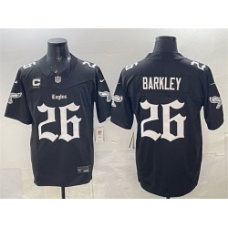 Men Philadelphia Eagles 26 Saquon Barkley Black 2025 F U S E   Gothic Philly Edition With 3 Star C Patch Vapor Limited Stitched Football Jersey