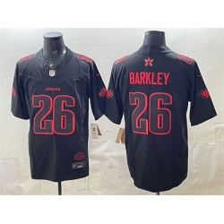Men Philadelphia Eagles 26 Saquon Barkley Black 2025 F U S E   Stranger Things Edition Vapor Limited Stitched Football Jersey