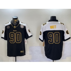 Men Nike Pittsburgh Steelers 90 T  J  Watt Black Team Color Stitched NFL Vapor Untouchable Limited Jersey 2