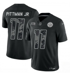Men Pittsburgh Steelers 11 Michael Pittman Jr Black F U S E 2026 Salute to Service Limited Stitched Football Jersey