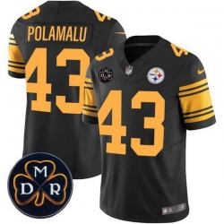 Men Pittsburgh Steelers 43 Troy Polamalu Black F U S E  DMR Patch Vapor Limited Stitched Jersey Men Pittsburgh Steelers 43 Troy Polamalu Black F U S E  DMR Patch Vapor Limited Stitched Jersey