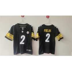 Women Pittsburgh Steelers 2 Justin Fields F U S E Black Vapor Stitched Football Jersey