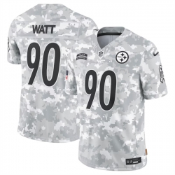 Youth Pittsburgh Steelers 90 T  J  Watt 2024 F U S E Arctic Camo Salute To Service Limited Stitched Football Jersey