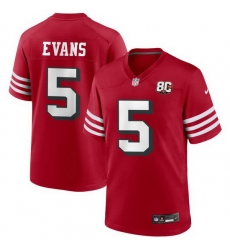 Men San Francisco 49ers 5 Mike Evans Red 80th Anniversary Patch 2026 F U S E Vapor Untouchable Limited Stitched Football Jersey Men San Francisco 49ers 5 Mike Evans Red 80th Anniversary Patch 2026 F U S E Vapor Untouchable Limited Stitched Football Jersey