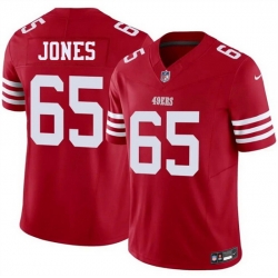 Men San Francisco 49ers  65 Robert Jones Red 2026 F U S E  Vapor Untouchable Limited Stitched Football Jersey