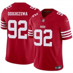 Men San Francisco 49ers  92 Osa Odighizuwa Red 2026 F U S E  Vapor Untouchable Limited Stitched Football Jersey