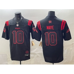 Men New England Patriots 10 Drake Maye Black 2025 F U S E   Stranger Things Edition Vapor Limited Stitched Football Jersey