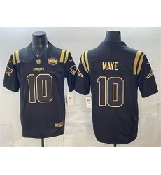 Men New England Patriots 10 Drake Maye Black Gold F U S E 2025 AFC East Championship Patch Limited Stitched Football Jersey Men New England Patriots 10 Drake Maye Black Gold F U S E 2025 AFC East Championship Patch Limited Stitched Football Jersey