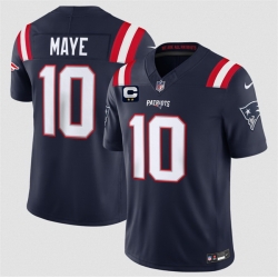 Men New England Patriots  10 Drake Maye Navy 2026 F U S E  2 Star C Pach Vapor Limited Stitched Football Jersey