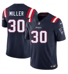 Men New England Patriots  30 Jam Miller Navy 2026 Draft F U S E  Vapor Limited Stitched Football Jersey