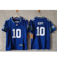 Women Seattle Seahawks 10 Cooper Kupp Royal 2024 F U S E Throwback Vapor Limited Stitched Football Jersey 