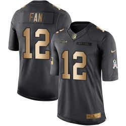 Nike Seahawks #12 Fan Black Youth Stitched NFL Limited Gold Salute to Service Jersey Nike Seahawks #12 Fan Black Youth Stitched NFL Limited Gold Salute to Service Jersey
