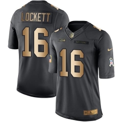 Nike Seahawks #16 Tyler Lockett Black Youth Stitched NFL Limited Gold Salute to Service Jersey Nike Seahawks #16 Tyler Lockett Black Youth Stitched NFL Limited Gold Salute to Service Jersey