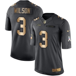 Nike Seahawks #3 Russell Wilson Black Youth Stitched NFL Limited Gold Salute to Service Jersey Nike Seahawks #3 Russell Wilson Black Youth Stitched NFL Limited Gold Salute to Service Jersey