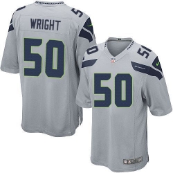 Nike Seahawks #50 K J  Wright Grey Alternate Youth Stitched NFL Elite Jersey Nike Seahawks #50 K J  Wright Grey Alternate Youth Stitched NFL Elite Jersey