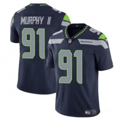 Youth Seattle Seahawks 91 Byron Murphy II Navy 2024 Draft Vapor Limited Stitched Football Jersey