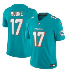 Men Miami Dolphins  17 Trey Moore Aqua 2026 Draft F U S E  Vapor Limited Stitched Football Jersey