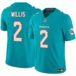 Men Miami Dolphins  2 Malik Willis Aqua 2026 F U S E  Vapor Limited Stitched Football Jersey