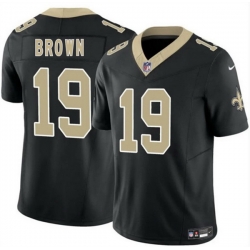 Men New Orleans Saints  19 Barion Brown Black 2026 Draft F U S E Vapor Limited Stitched Football Jersey