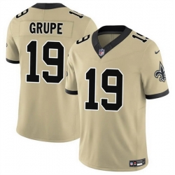 Men New Orleans Saints 19 Blake Grupe Gold 2025 F U S E  Alternate Vapor Limited Stitched Football Jersey Men New Orleans Saints 19 Blake Grupe Gold 2025 F U S E  Alternate Vapor Limited Stitched Football Jersey