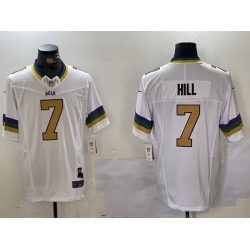 Men New Orleans Saints 7 Taysom Hill White 2024 F U S E Vapor Limited Stitched Jersey 3