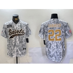 Men New Orleans Saints Team 22 Rashid Shaheed 2024 Arctic Camo Salute To Service Stitched Baseball Jersey