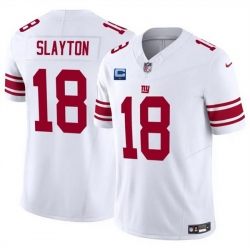 Men New York Giants 18 Darius Slayton White 2025 F U S E  With 1 Star C Patch Vapor Untouchable Limited Stitched Jersey Men New York Giants 18 Darius Slayton White 2025 F U S E  With 1 Star C Patch Vapor Untouchable Limited Stitched Jersey