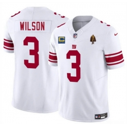 Men New York Giants 3 Russell Wilson White 2025 F U S E  With 4 star C Patch And Walter Payton Patch Vapor Untouchable Limited Stitched Jersey Men New York Giants 3 Russell Wilson White 2025 F U S E  With 4 star C Patch And Walter Payton Patch Vapor Untouchable Limited Stitched Jersey
