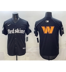 Men Washington Commanders Team Big Logo Black Gothic Capitol Shadows Edition Limited Stitched Baseball Jersey Men Washington Commanders Team Big Logo Black Gothic Capitol Shadows Edition Limited Stitched Baseball Jersey