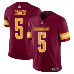 Youth Washington Commanders 5 Jayden Daniels Burgundy 2024 Draft Vapor Limited Stitched Football Jersey