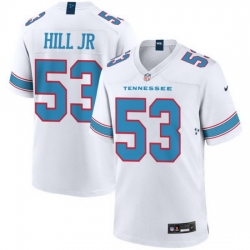 Men Tennessee Titans  53 Anthony Hill Jr  White 2026 F U S E  Vapor Limited Stitched Football Jersey