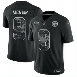 Men Tennessee Titans 9 Steve McNair Black F U S E 2026 Salute to Service Limited Stitched Football Jersey