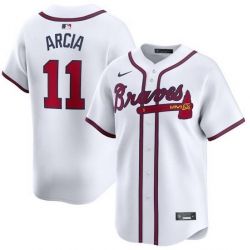 Men Atlanta Braves 11 Orlando Arcia White 2024 Home Limited Stitched Baseball Jersey