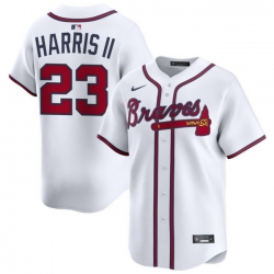 Men Atlanta Braves Nike Alternate Limited Jersey White Harris II Michael 23