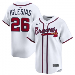 Men Atlanta Braves Nike Alternate Limited Jersey White Iglesias Raisel 26