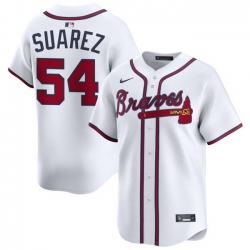 Men Atlanta Braves Nike Alternate Limited Jersey White Suarez Jose 54