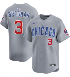 Men Chicago Cubs 3 Alex Bregman Grey 2026 Limited Stitched Baseball Jersey Men Chicago Cubs 3 Alex Bregman Grey 2026 Limited Stitched Baseball Jersey