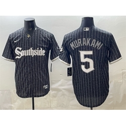 Men Chicago White Sox  5 Munetaka Murakami Black 2021 City Connect Cool Base Stitched Jersey