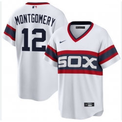 Men Chicago White Sox Colson Montgomery #12 White Cool Base Stitched Jersey