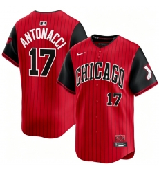 Men Chicago White Sox Sam Antonacci #17 Nike Red Strips City Connect Home Limited Jersey