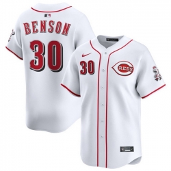 Men Cincinnati Reds Nike White Home Limited Custom Jersey Benson Will 30