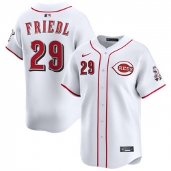 Men Cincinnati Reds Nike White Home Limited Custom Jersey Friedl TJ 29