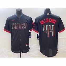 Youth Cincinnati Reds #44 Elly De La Cruz Black 2023 City Connect Cool Base Stitched Jersey III