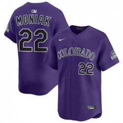 Men Colorado Rockies Nike Purple Alternate Limited Jersey Moniak Mickey 22