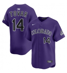 Men Colorado Rockies Nike Purple Alternate Limited Jersey Tovar Ezequiel 14